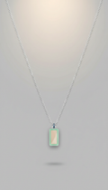 Minimalist Chain Necklace with Mint Edge