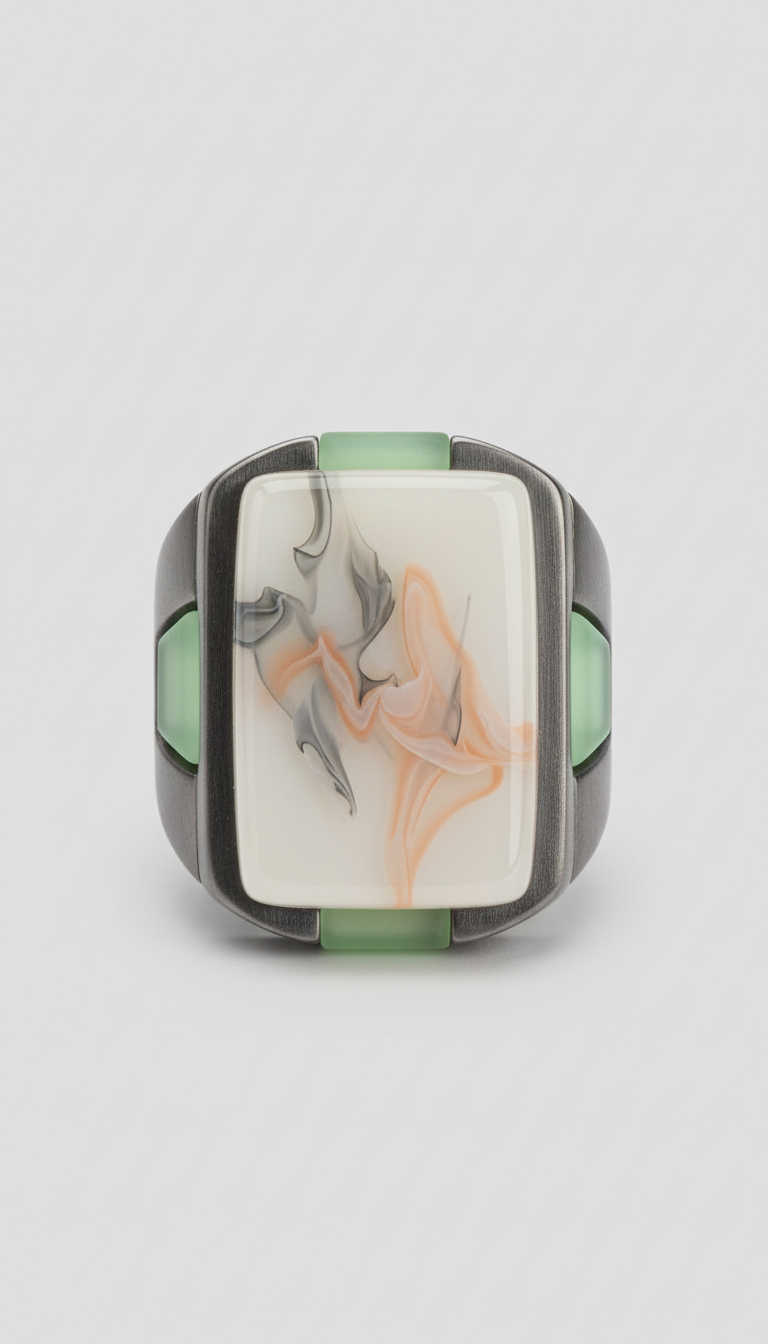 Acrylic and Alloy Statement Ring